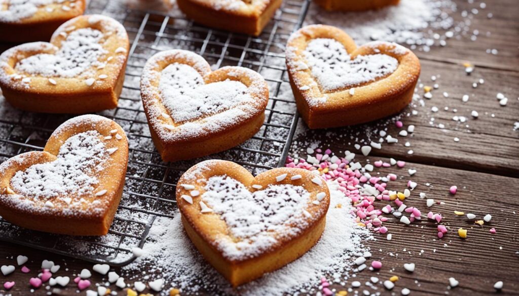 heart-shaped baked goods