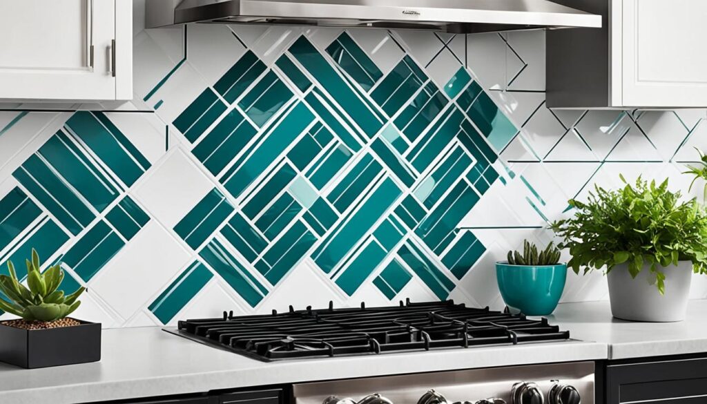 peel-and-stick vinyl tile backsplash