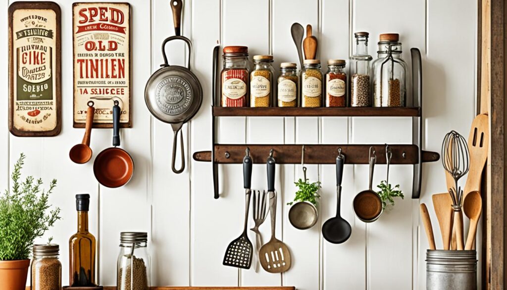 vintage kitchen display